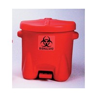 Eagle Manufacturing Company 945BIO Eagle 22\" X 18\" X 18\" Red Polyethylene 10 Gallon BioHazard Oily Waste Cans